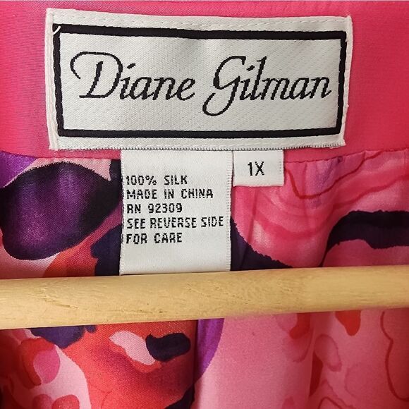 Diane Gilman Silk Pink Blazer Classic Notched Lapel - Picture 3 of 8